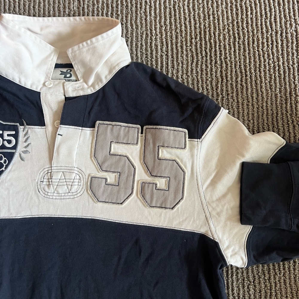 Vintage Penn State Blue and White Striped Rugby Shirt - Picture 5 of 6